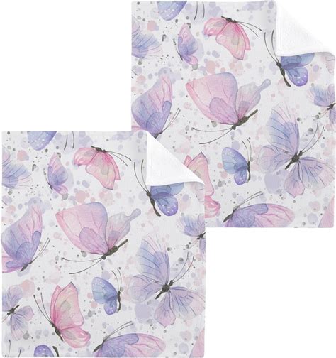 Coolnut Butterflies Wash Cloth Set Of 4 12 X 12 Inch Cotton Baby