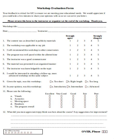 FREE 9 Sample Seminar Evaluation Forms In MS Word PDF