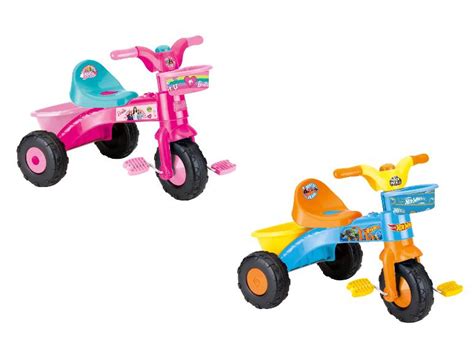 Rowerek trójkołowy Hot Wheels lub Barbie z wbudowanym