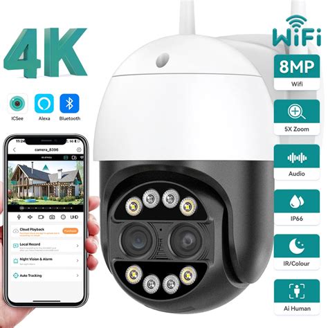 8MP-PTZ-WIFI-Kamera-Dual-Objektiv-8XDigital-Zoom-Zwei-Weg-Audio ...