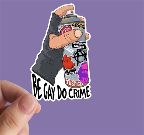 Be Gay Do Crime Sticker Pride Leftist Lgbtq Gay Transgender
