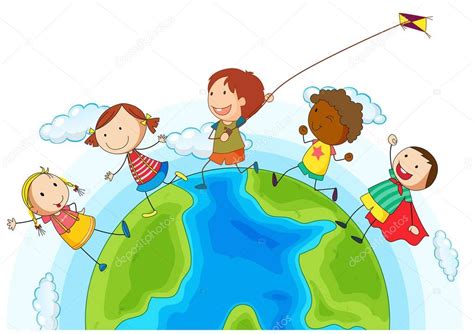 Kids running around the world Stock Vector Image by ©interactimages #129321324