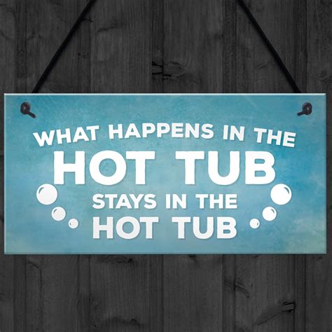 Hot Tub Novelty Funny Garden Hanging Wall Plaque Shed Jaccuzi Home Decor Sign Ebay