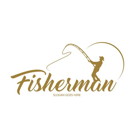 Fisherman Logo Design on white background 29375675 Vector Art at Vecteezy