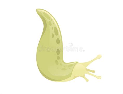 Green Slug Cartoon Animal Design Flat Vector Illustration Isolated On