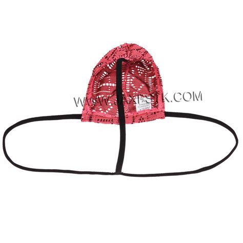 Sexy Pouch Mini Bikini T Back Men Thong Hollow Jacquard G String Underwear