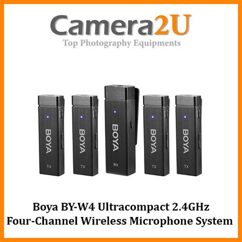 Boya BY-W4 Ultracompact 2.4GHz Four-Channel Wireless Clip-On Microphone ...