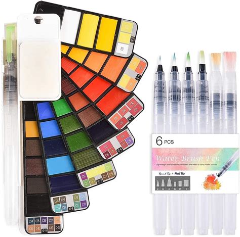 Set De Peinture Aquarelle Voyage Solide Aquarelle Peinture Pliable 42