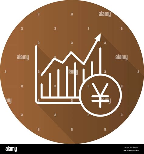 Market Growth Chart Flat Linear Long Shadow Icon Statistics Diagram