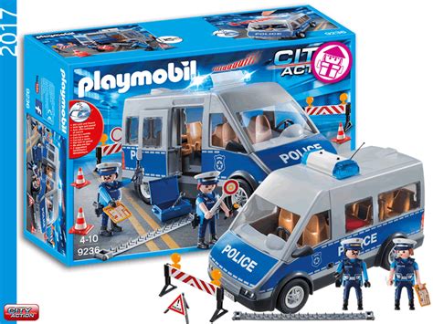 PLAYMOBIL 9236 Police Van with Road Block