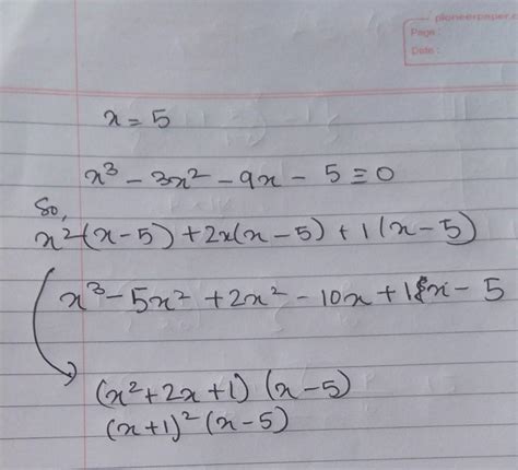 X³ 3x² 9x 5 Factorise And Give Whole Soln