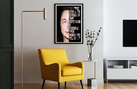 Elon Musk Poster Probability Quote Art Poster Poster Print Etsy