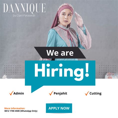 Lowongan Kerja Admin Penjahit Cutting Di Dannique Fashion Designer