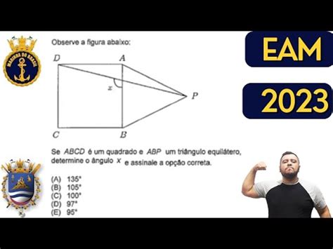 EAM Observe a figura abaixo Se ABCD é um quadrado e ABP um triângulo