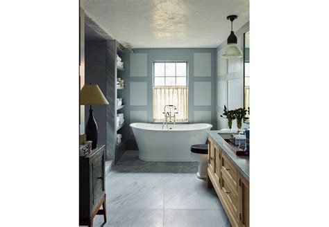 Stephen Gambrel Sag Harbor Bath With Cerused Oak Vanity Tub Bathroom