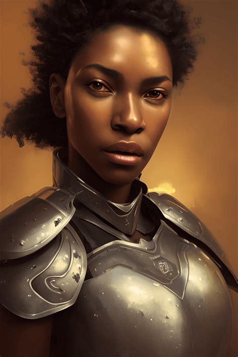 Black Woman Knight Portrait Creative Fabrica