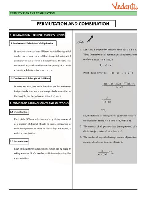 Combination Math Math Models Permutations And Combinations Revision