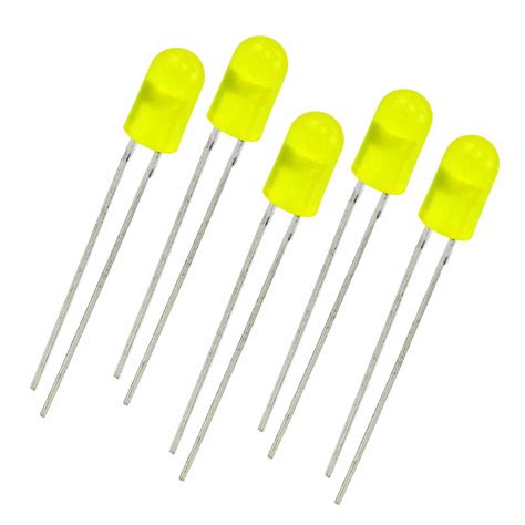 Pack of 100 5mm yellow LED light emitting diode Yellow color led