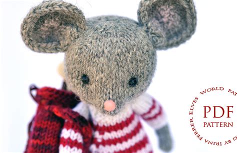 Toy Knitting Pattern Gray Mouse Knitted Toy Etsy