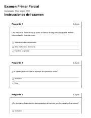 Examen Examen Primer Parcial Finan Pdf Examen Primer Parcial