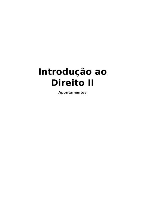 Introdução ao Direito II Testes Introdução ao Direito II