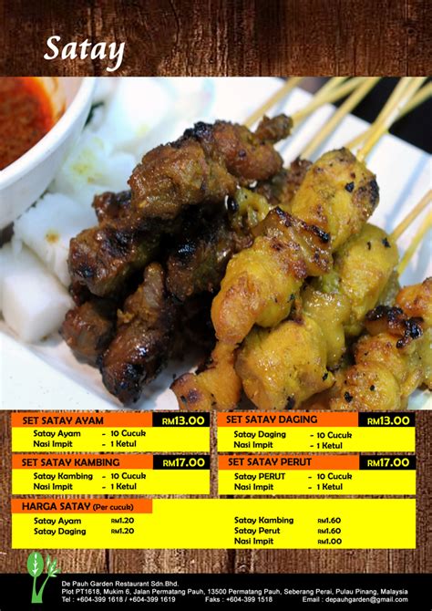 De Pauh Garden De Pauh Garden Signature Menu
