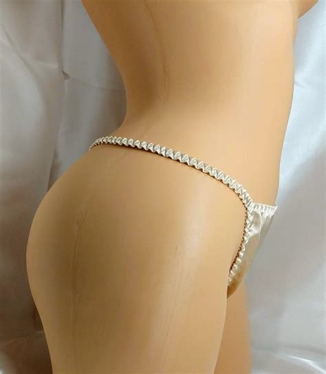 Champagne Satin String Bikini Thong Joe Boxer Style Etsy