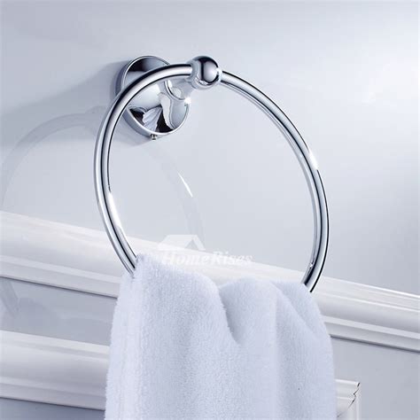 Wall Mounted Brass Towel Ring Decorative Bathroom Chrome Round Modern