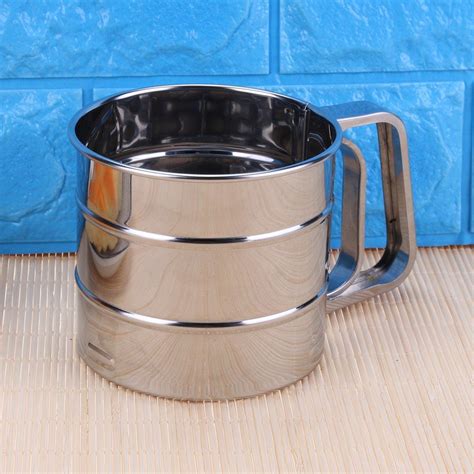 Handheld Flour Shaker Stainless Steel Mesh Sieve Cup Icing Sugar Bake