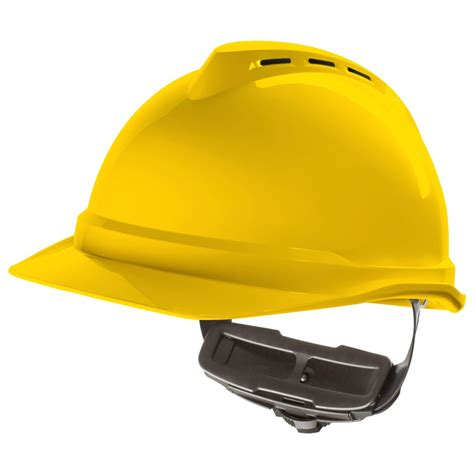 Msa V Gard Point Ratchet Yellow Hard Hat