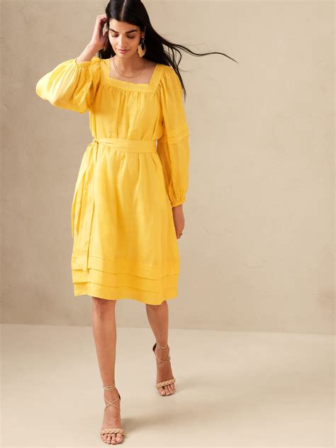 Ramie Mini Dress Banana Republic