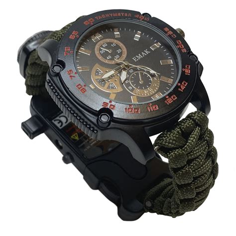 Тактические часы для военных с паракордовым браслетом