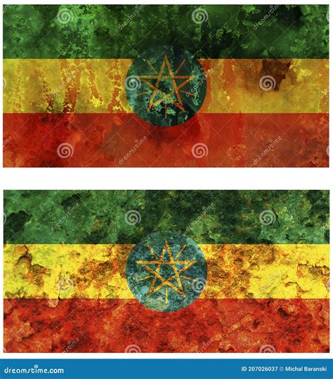 Old Ethiopia Flag Stock Illustration Illustration Of Rust 207026037