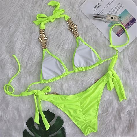 Sexy Luxury Crystal Diamond Bikini Laiqiong Swimsuit
