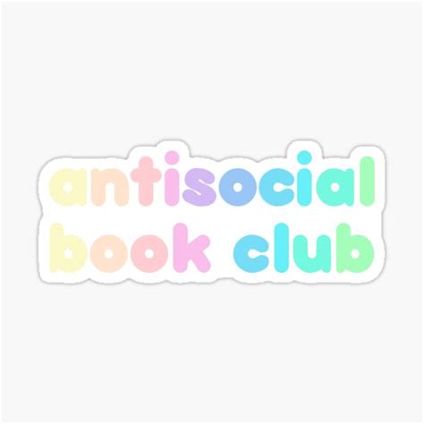 "Antisocial Book Club Pastel rainbow" Sticker for Sale by sketchedby ...
