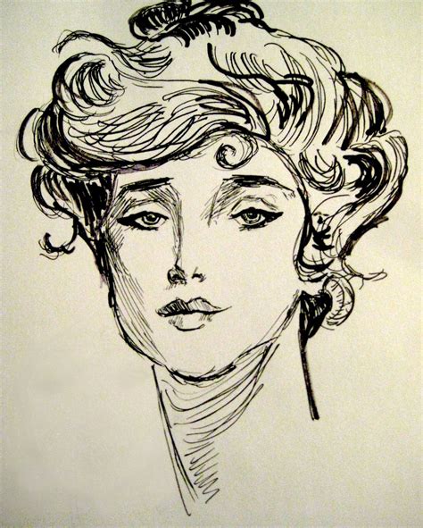 Original Artwork After Charles Dana Gibson Evelyn Nesbit Charles Dana