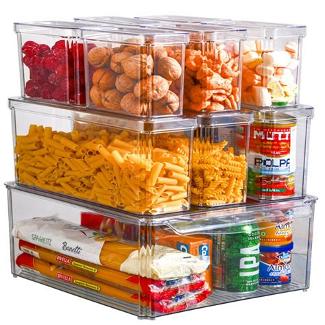 Refrigerator Organizer Bins with Lids - 10PCS BPA Free Fridge Organizer