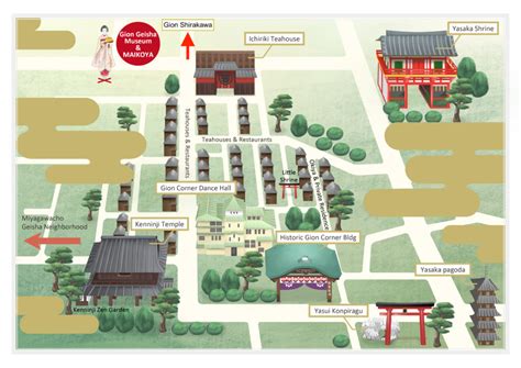 Gion Walking Tour Map by Maikoya : Things to Do in Gion - Tea Ceremony ...