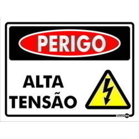 Placa Perigo Alta Tensao X Cm Encartale Placa De Sinaliza O De