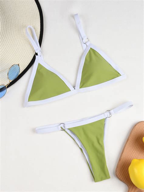 Neon Thong Micro Bikini Solid Colors Set Juhi