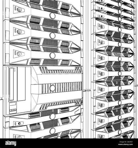 Server Rack Vector Isolated On A White Background A Vector Illustration Of A Server Rack Stock