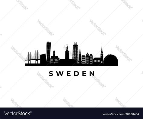 Sweden skyline travel famous landmarks Royalty Free Vector