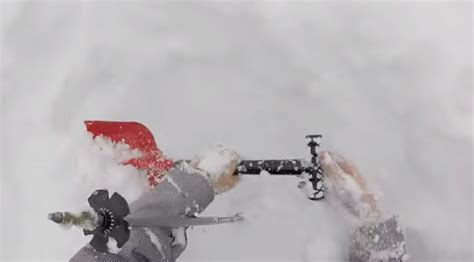 Intense Footage From Skiers Helmet Cam As He Barely Saves His Friend