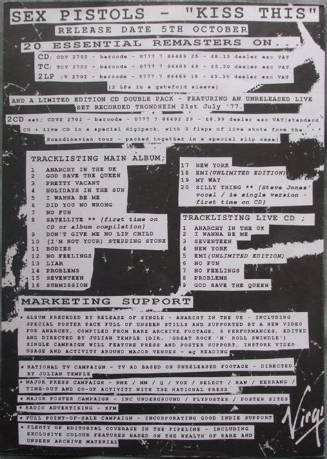 God Save The Sex Pistols Kiss This Promo Press