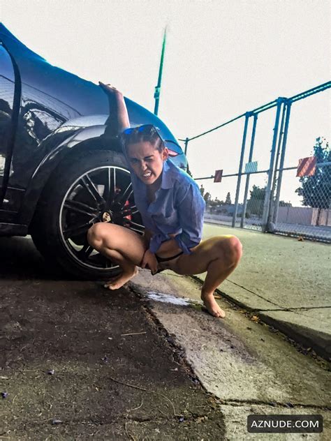 Miley Cyrus Nude And Sexy Near Car AZNude