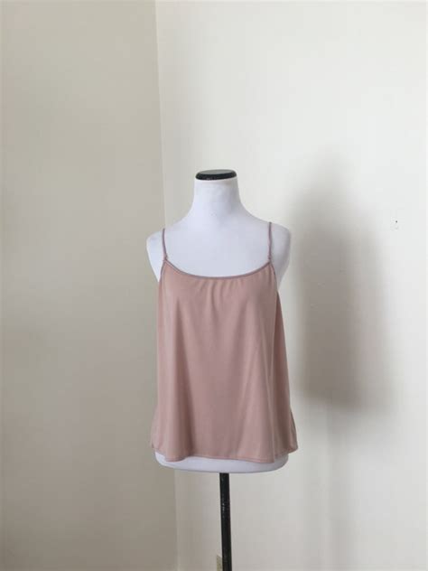 Camisole Medium Nylon Cami Nude Vintage Lingerie Gem