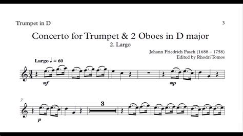 Fasch Trumpet Concerto In D Major Largo Accompaniment Play Along