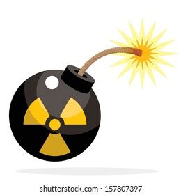 nuclear bomb activated cartoon funny style stock vector royalty
