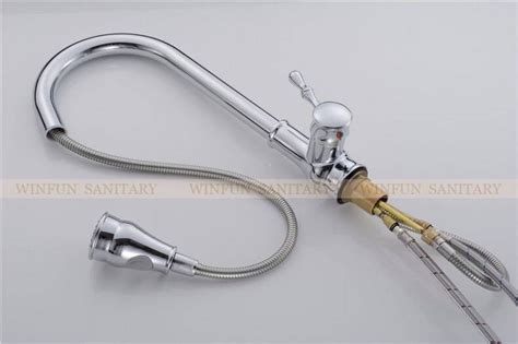 Luxury Kitchen Faucets Modern Pull Out Kitchen Sink Faucet Hot And Cold Chrome Finish Swivel
