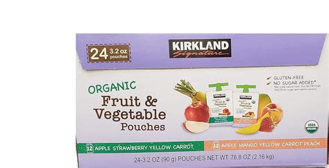 Kirkland Signature Fruit And Vegetable Organic Pouches 2432 Oz Net